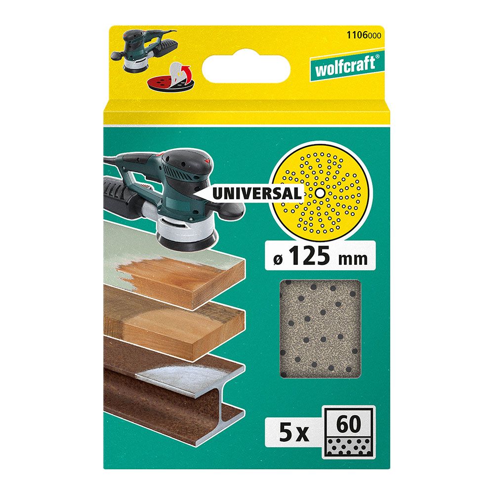Disco de lijar multiorificio para lijadora excéntrica, ø125mm, grano 60