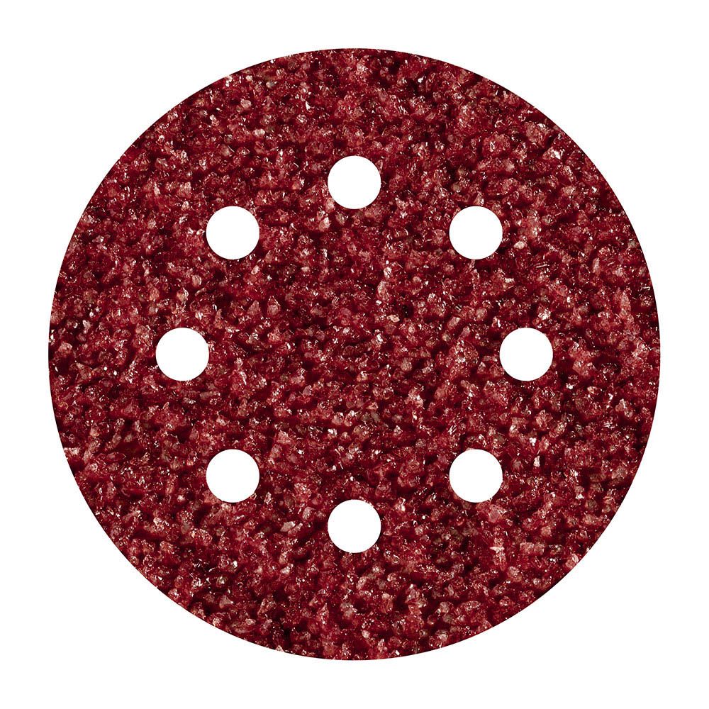 Hojas de lijar adhesivas de corindón perforadas, ø125 mm, grano 40, 5 uds
