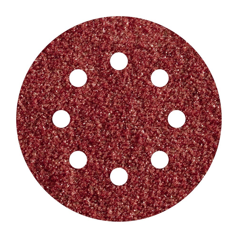 Hojas de lijar adhesivas de corindón perforadas, ø125 mm, grano 80, 5 uds