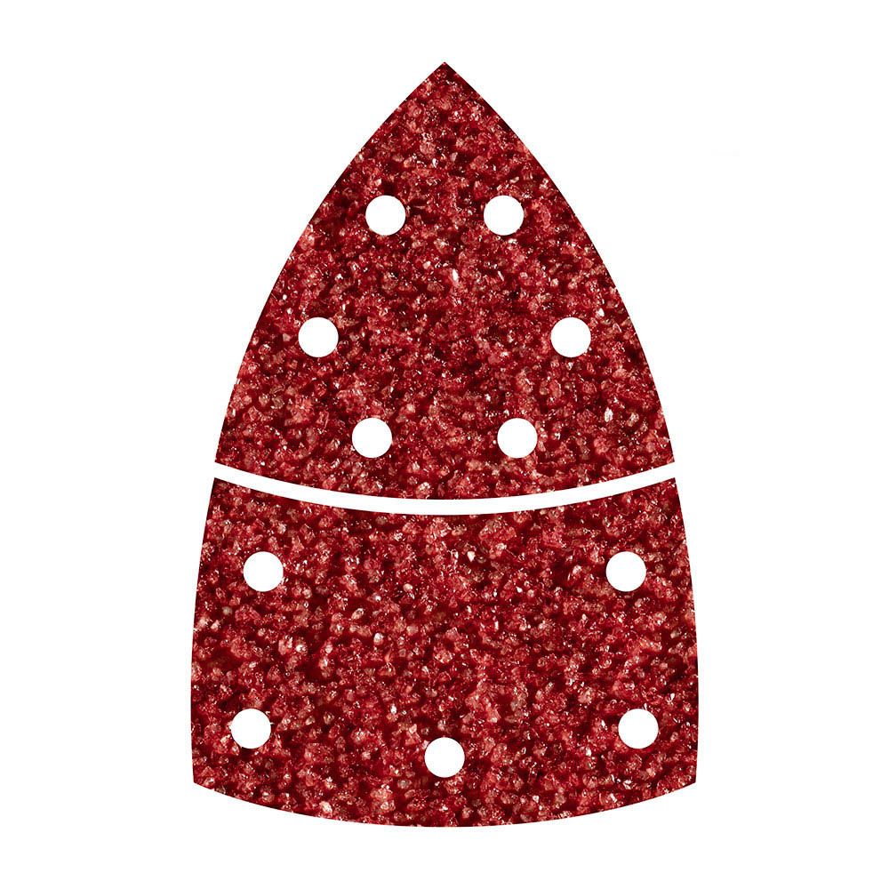 Hojas de lijar adhesivas de corindón perforadas triangular, grano 60, 10 uds
