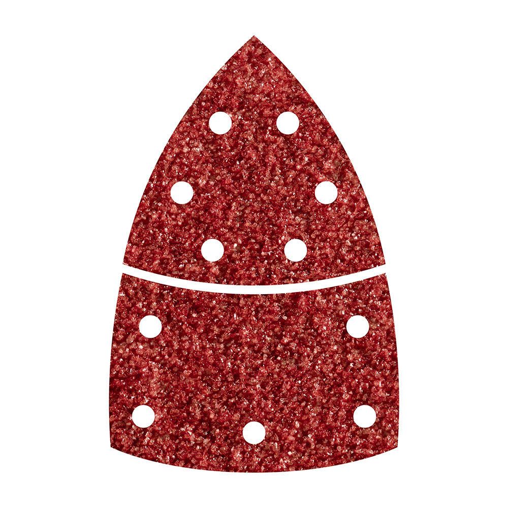 Hojas de lijar adhesivas de corindón perforadas triangular, grano 80, 10 uds