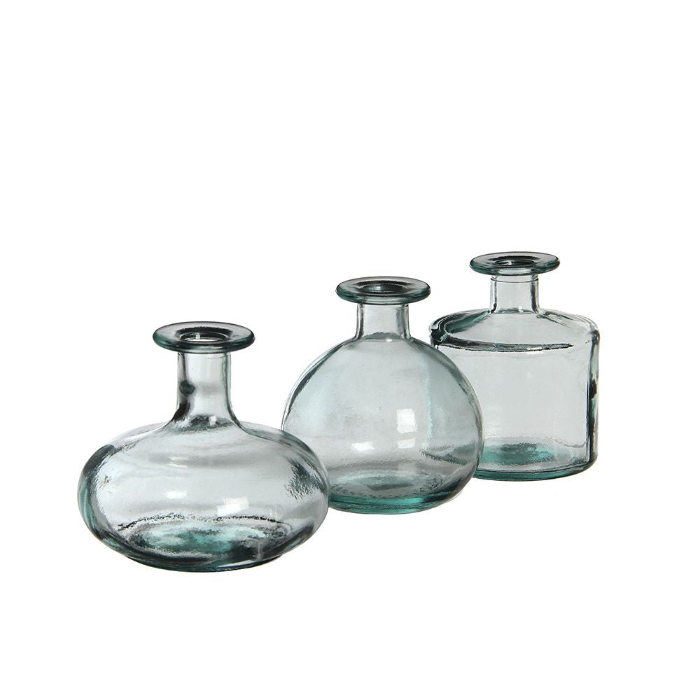 Botella de cristal transparente simone modelos variados ø14 x 12 cm