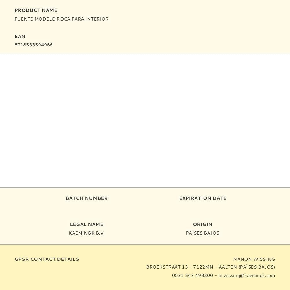 Fuente de poliresina para interior y exterior - 18 x 23 x 35 cm