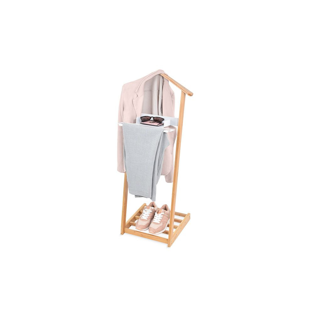 Galan de noche bambu con repisa para zapatos 43,5 x 34 x 102 cm