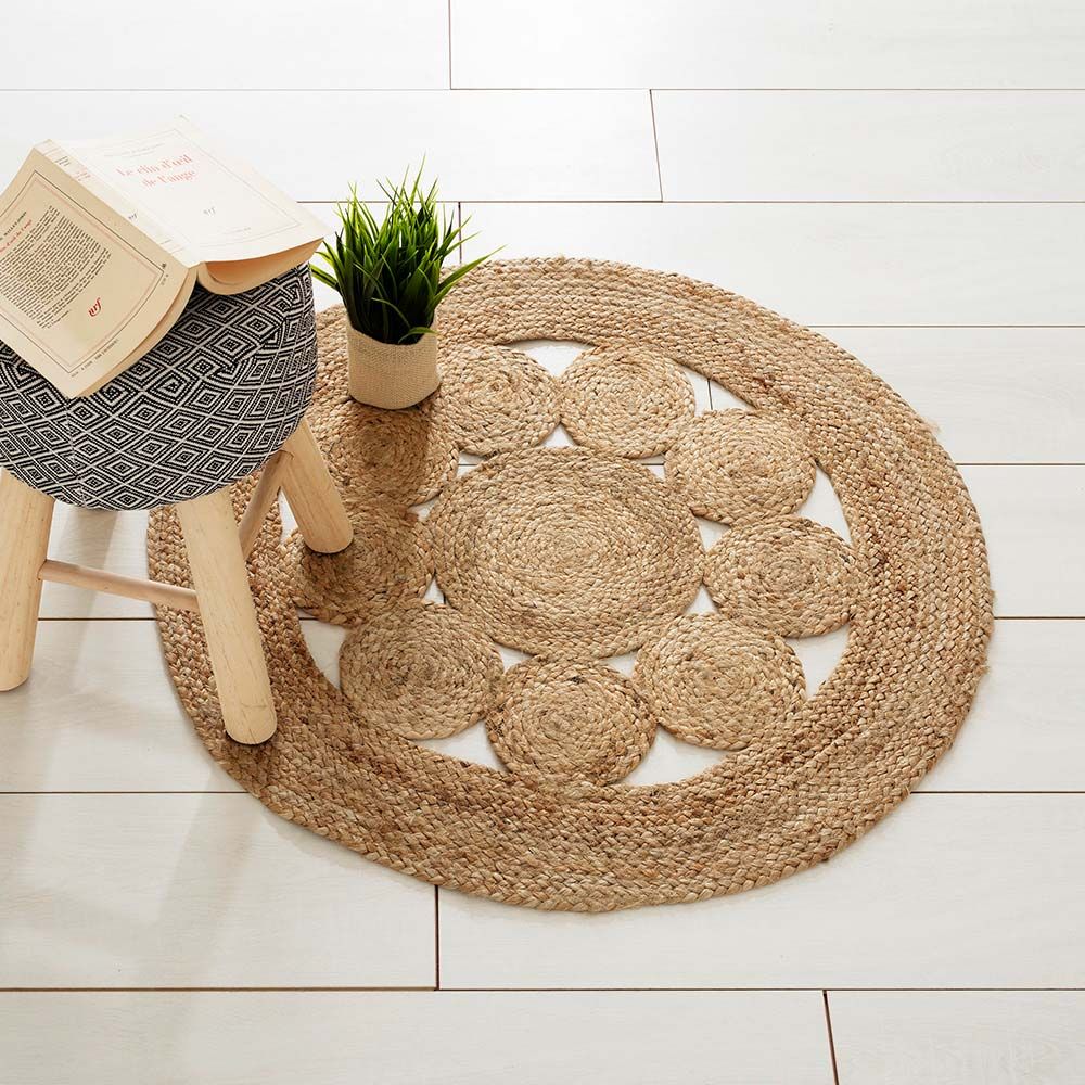 Alfombra de yute calada ø80 cm