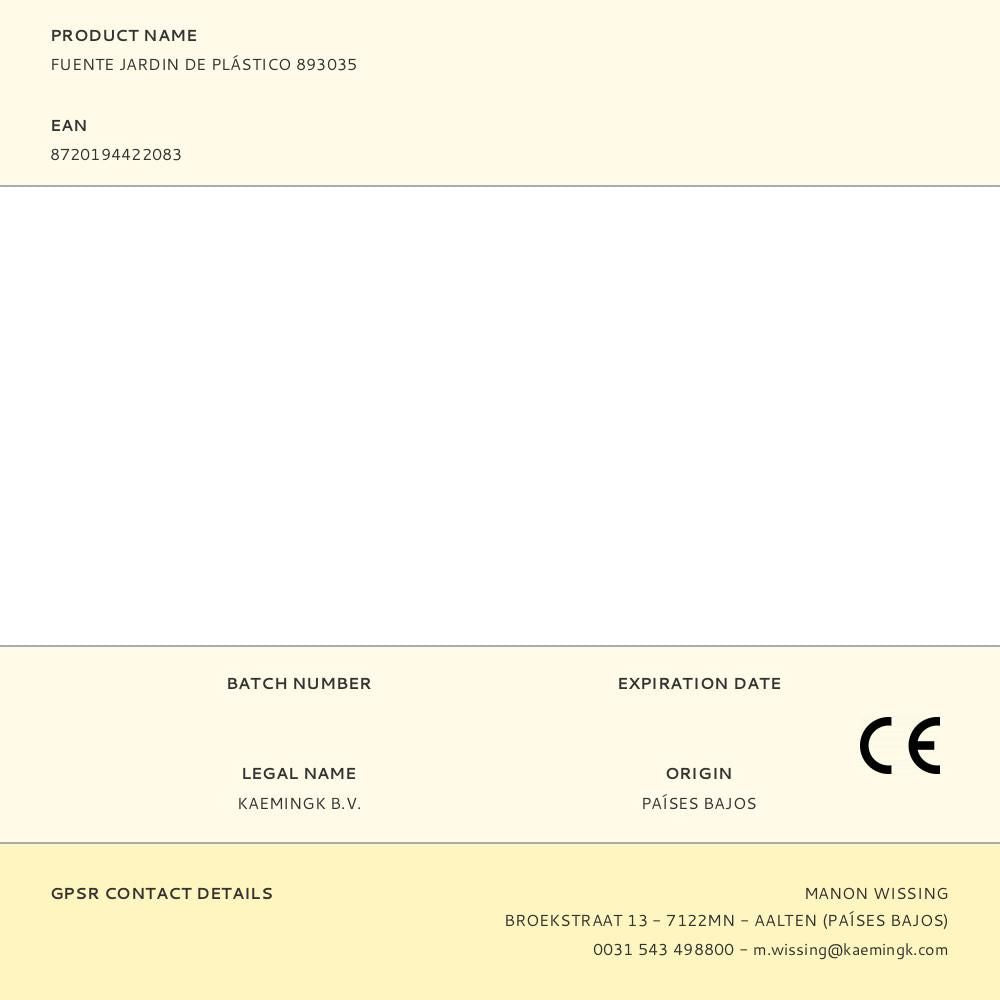 Fuente solar de jardín, de plástico, luz rgb, 4 leds - ø16 x 3,5 cm