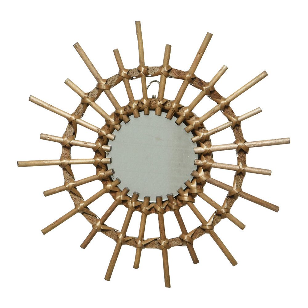 Espejo de mimbre con forma de sol, modelos variados, ø40 x 2,5 cm
