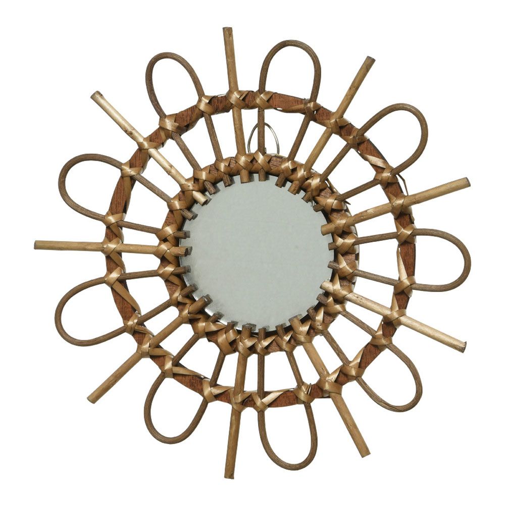 Espejo de mimbre con forma de sol, modelos variados, ø40 x 2,5 cm