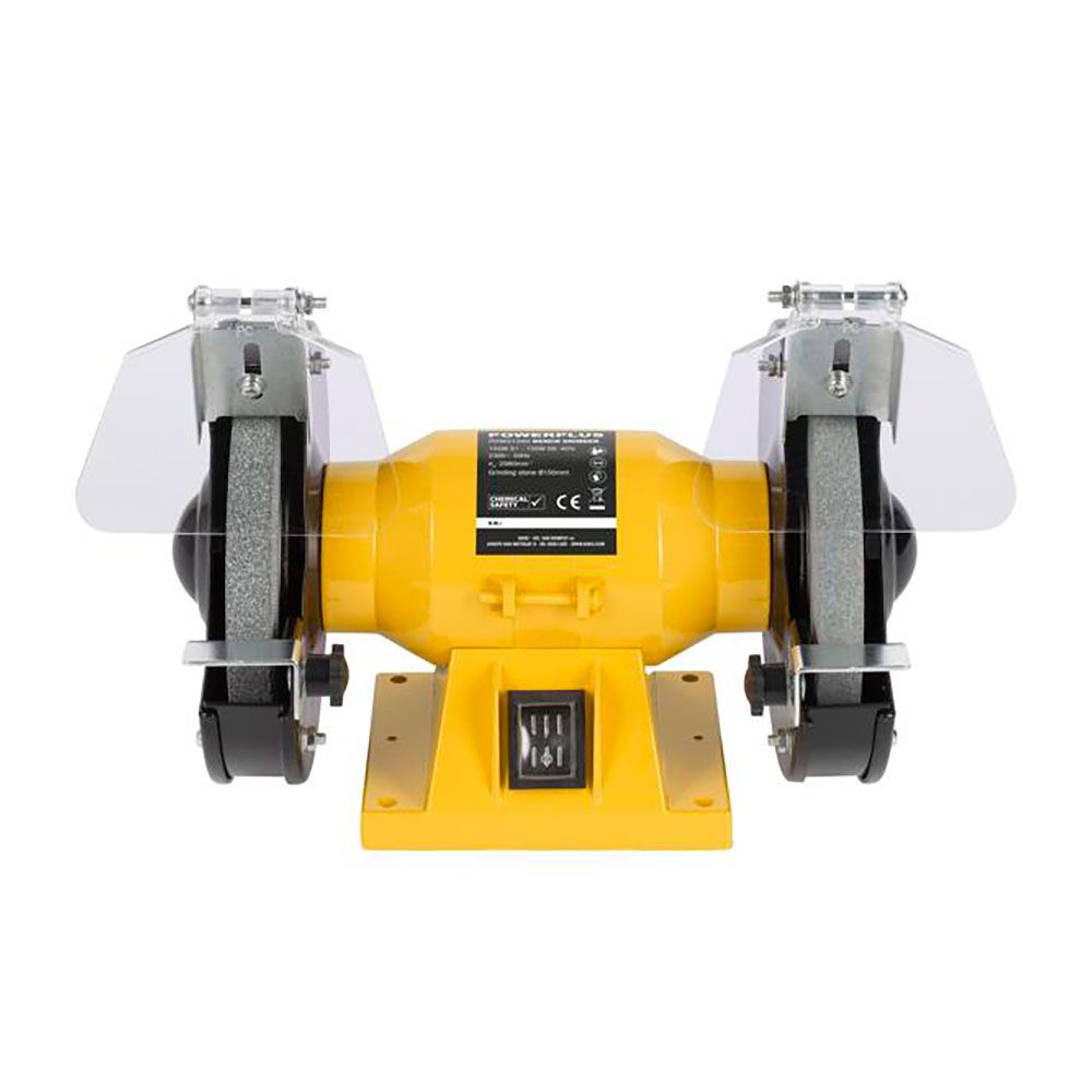 Esmeriladora de banco + 2 ruedas abrasivas de ø150 mm, 150 w