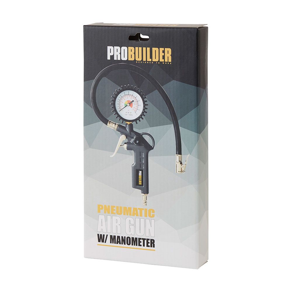 Pistola de inflado con manómetro 0-12 bar