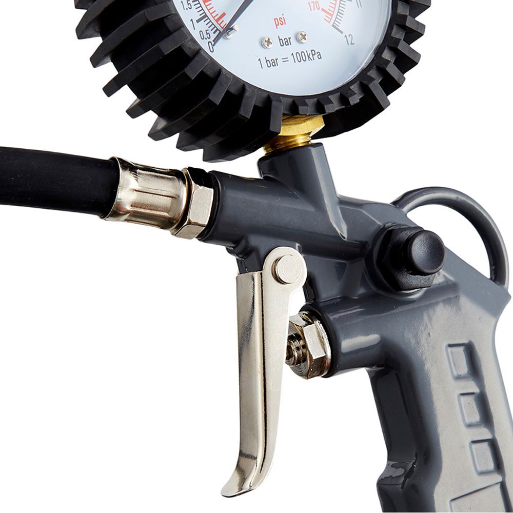 Pistola de inflado con manómetro 0-12 bar