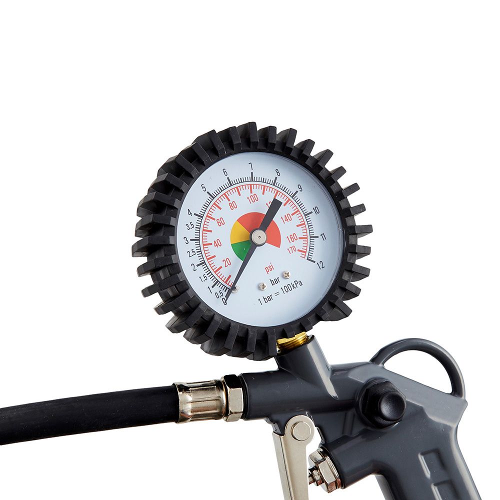 Pistola de inflado con manómetro 0-12 bar