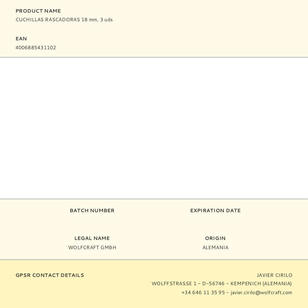 Cuchillas rascadoras 18 mm, 3 uds