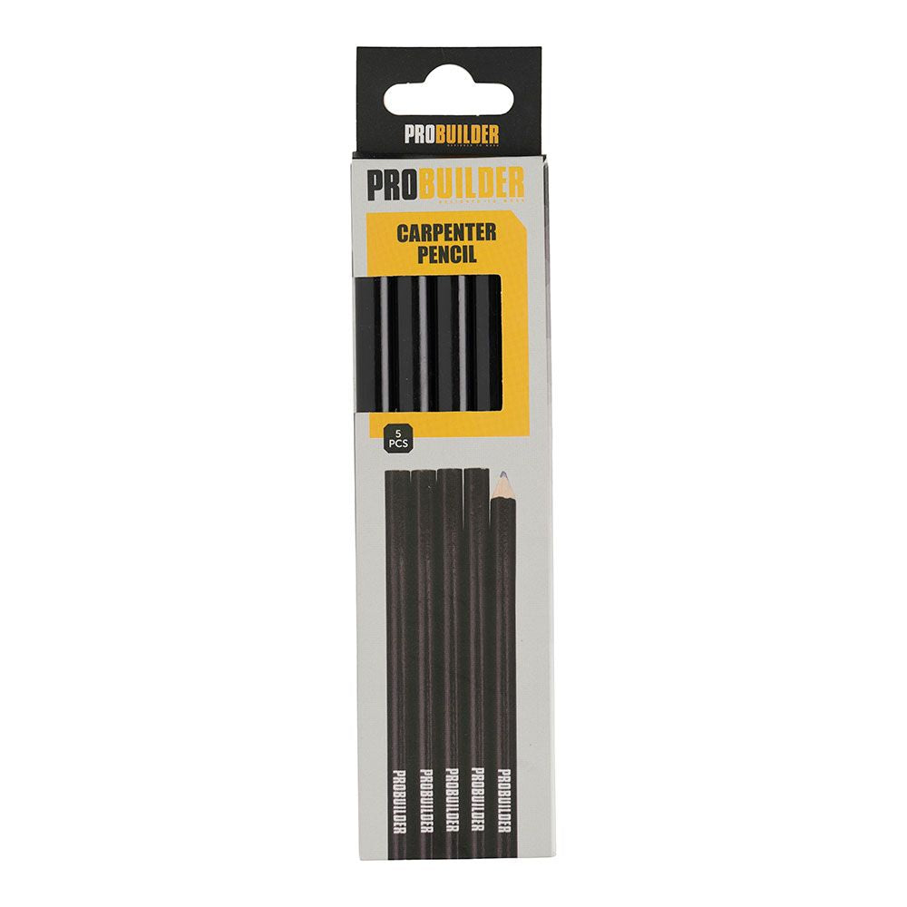 Lápiz carpintero negro 174 mm, caja 5 uds