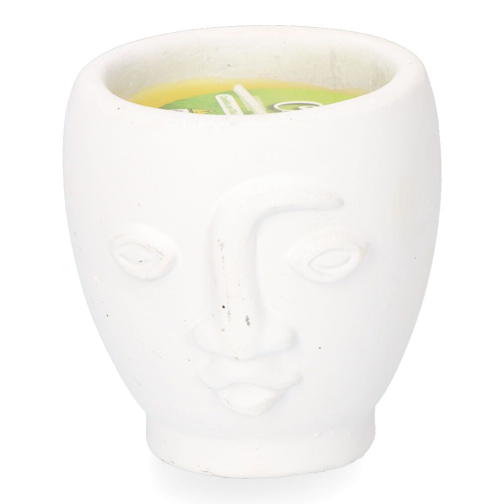 Vela citronela de terracota caras colores surtidos