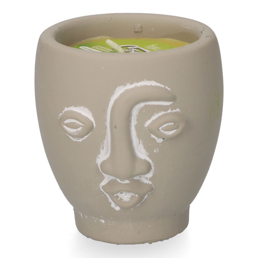 Vela citronela de terracota caras colores surtidos