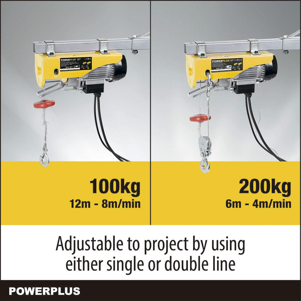Polipasto eléctrico 500 w 100/200 kg