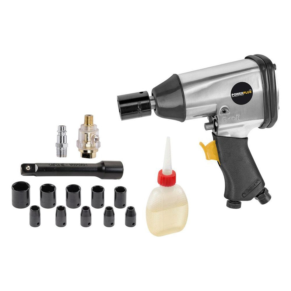 Llave de impacto neumática ½ pulg 114 l/min 310 nm + vasos