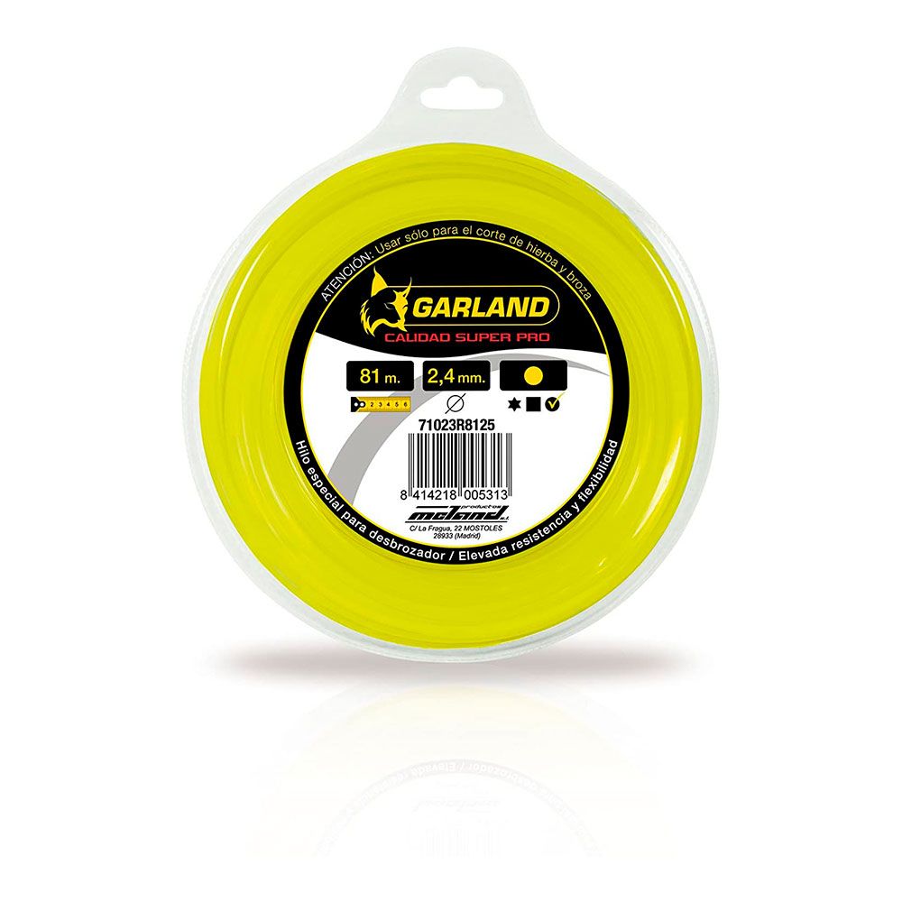 Hilo dispensador para desbrozadora, redondo, ø2,4 mm, dispensador 8 m