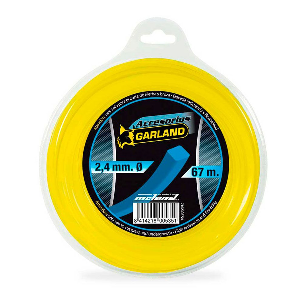Hilo dispensador para desbrozadora, cuadrado, ø2,4 mm, dispensador 67 m
