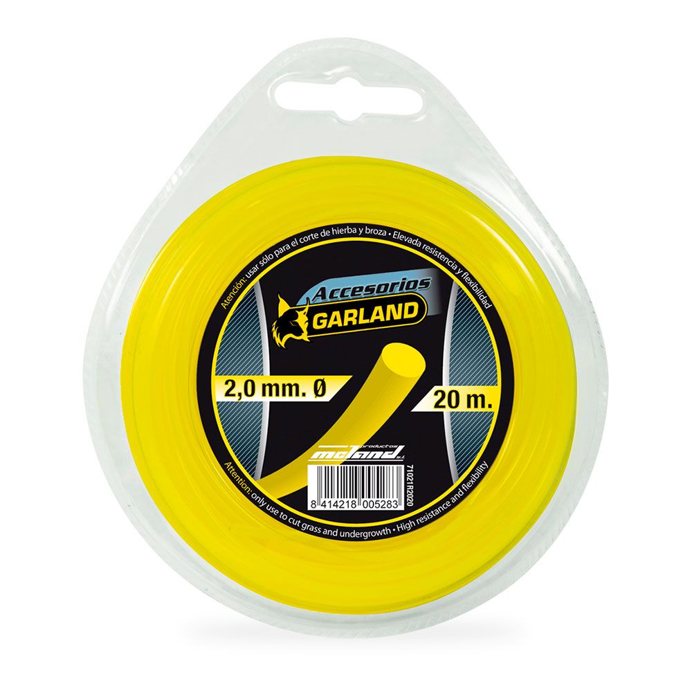 Hilo dispensador para desbrozadora, redondo, ø2,0 mm, dispensador 20 m