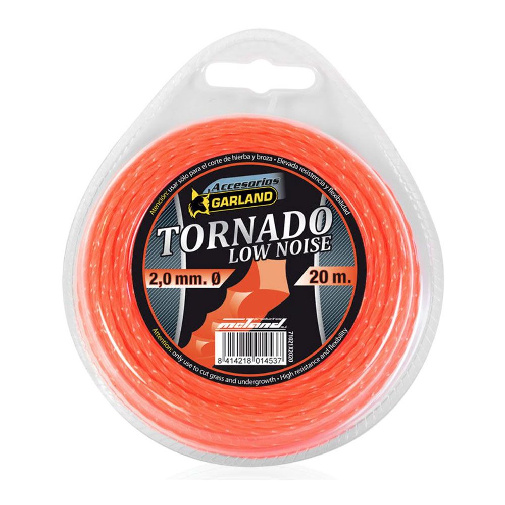 Hilo para desbrozadora tornado, cuadrado, ø2,0 mm, dispensador 20 m