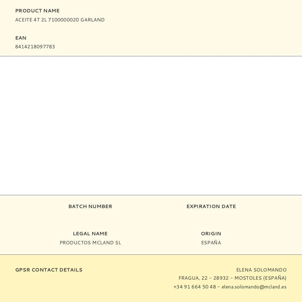 Aceite 4t 2l 7100000020 garland