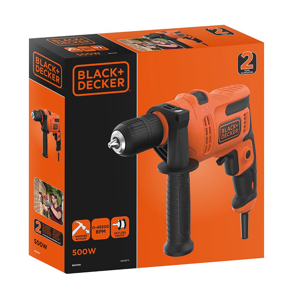 Taladro percutor 500w con cable de 2 m