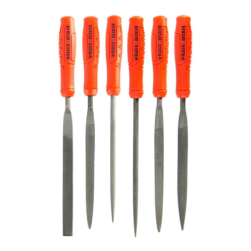 Limas mini de metal y madera, juego de 6 piezas