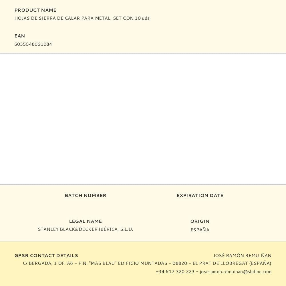 Hojas de sierra de calar para metal, set con 10 uds