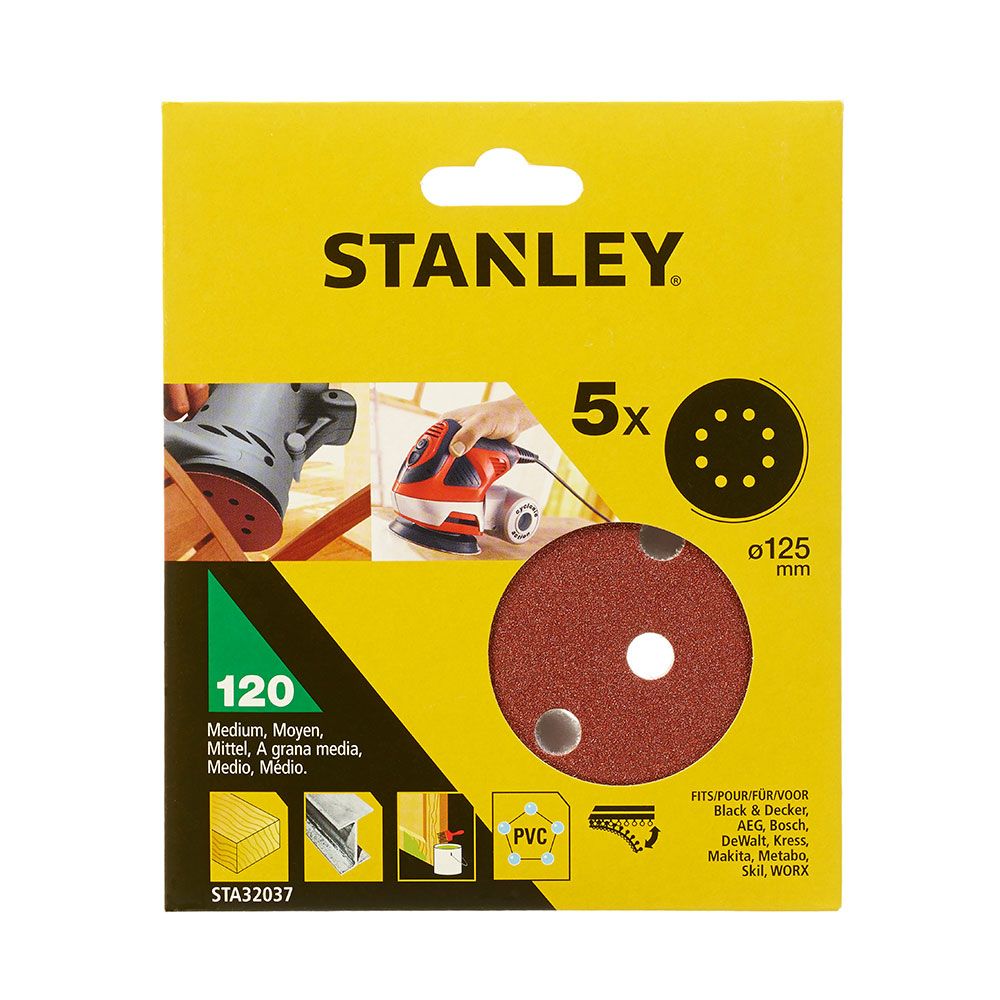 Discos lijadora autoadherente roto-orbital 120 g, ø125 mm, 5 uds
