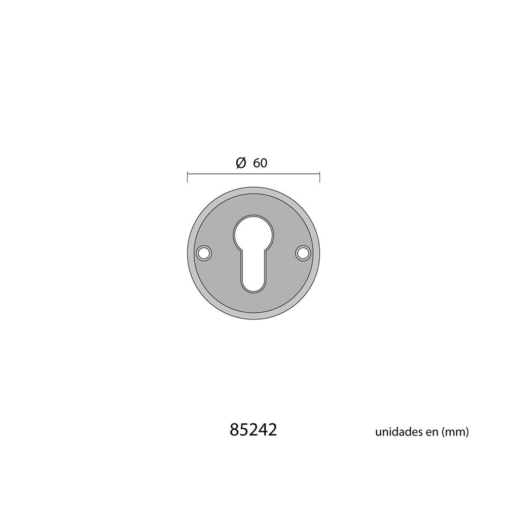 Bocallave redondo ø60mm europ. inox