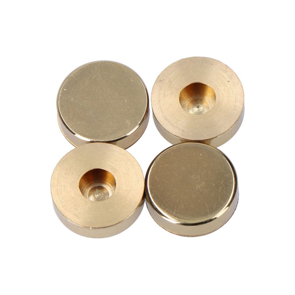 Embellecedor latón roscado liso 12 mm pulido, 4 uds