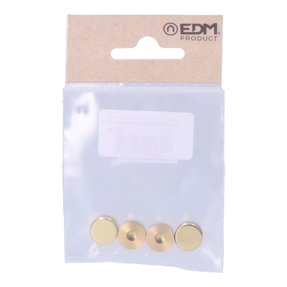 Embellecedor latón roscado liso 12 mm pulido, 4 uds