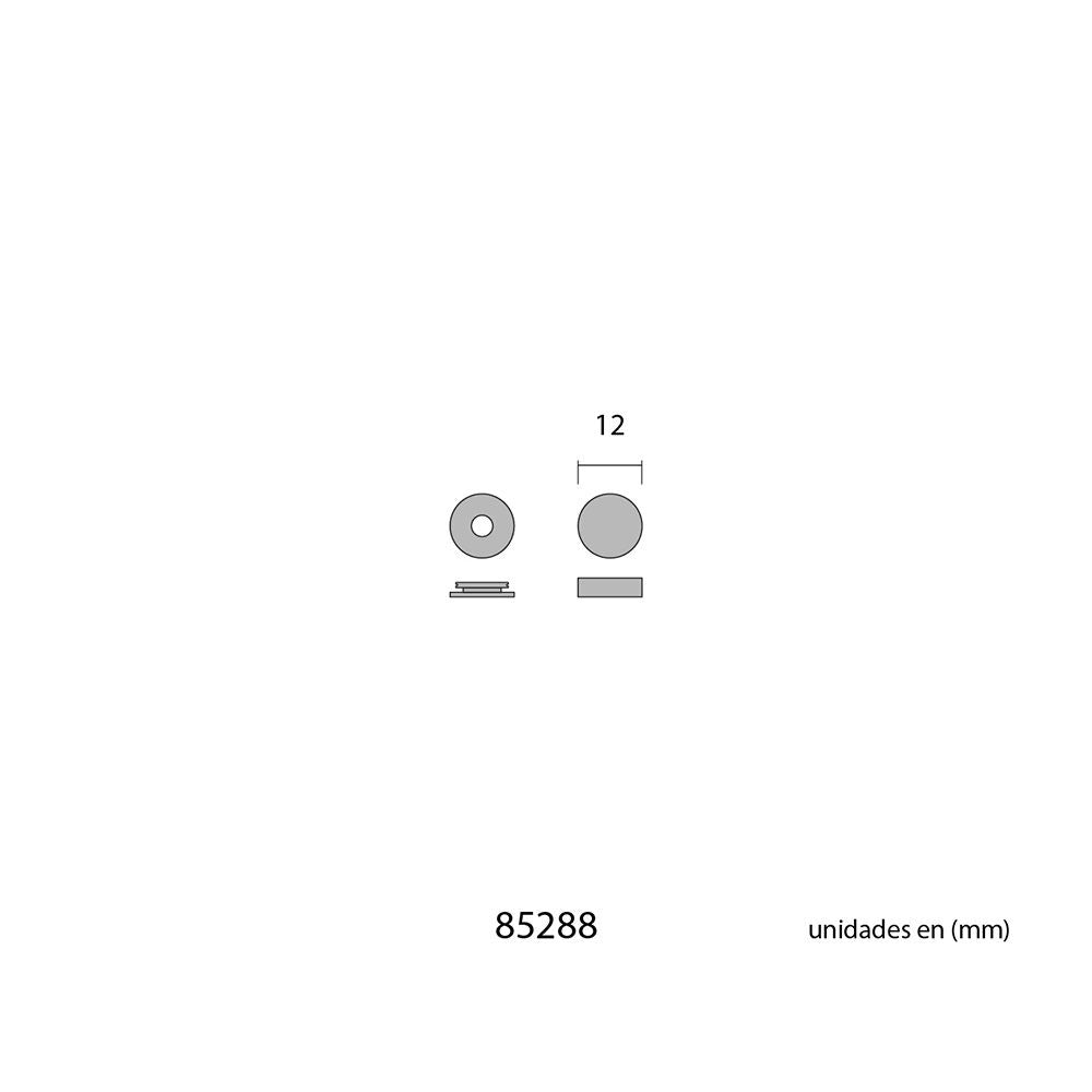 Embellecedor latón roscado liso 12 mm pulido, 4 uds