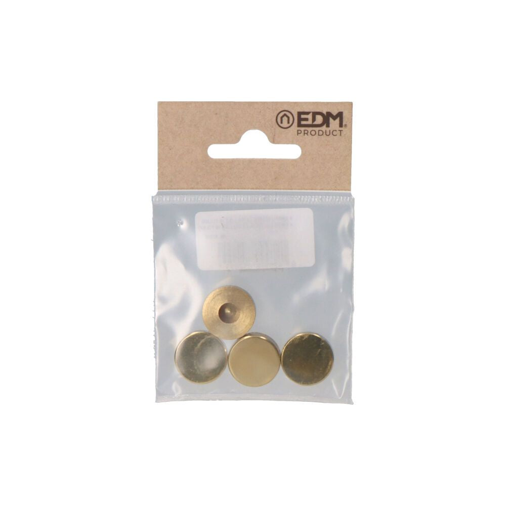 Embellecedor latón roscado liso 18 mm pulido, 4 uds