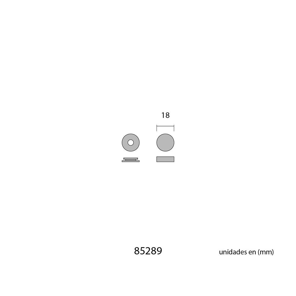 Embellecedor latón roscado liso 18 mm pulido, 4 uds