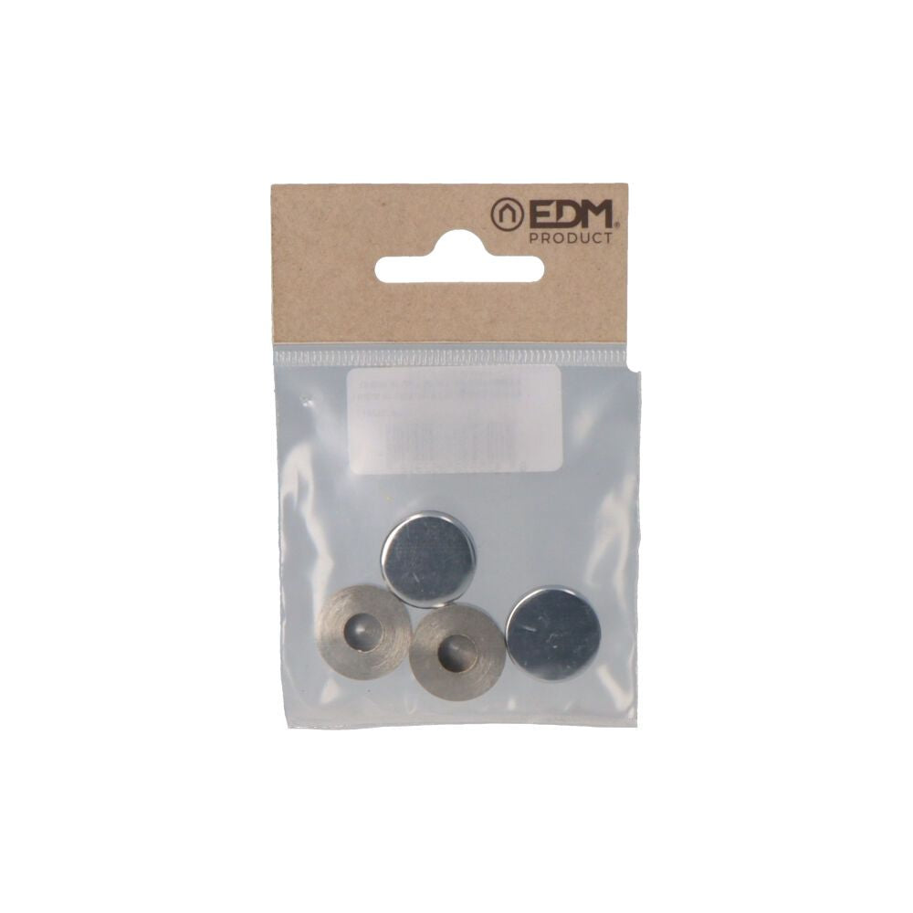 Embellecedor latón roscado liso 18 mm níquel, 4 uds