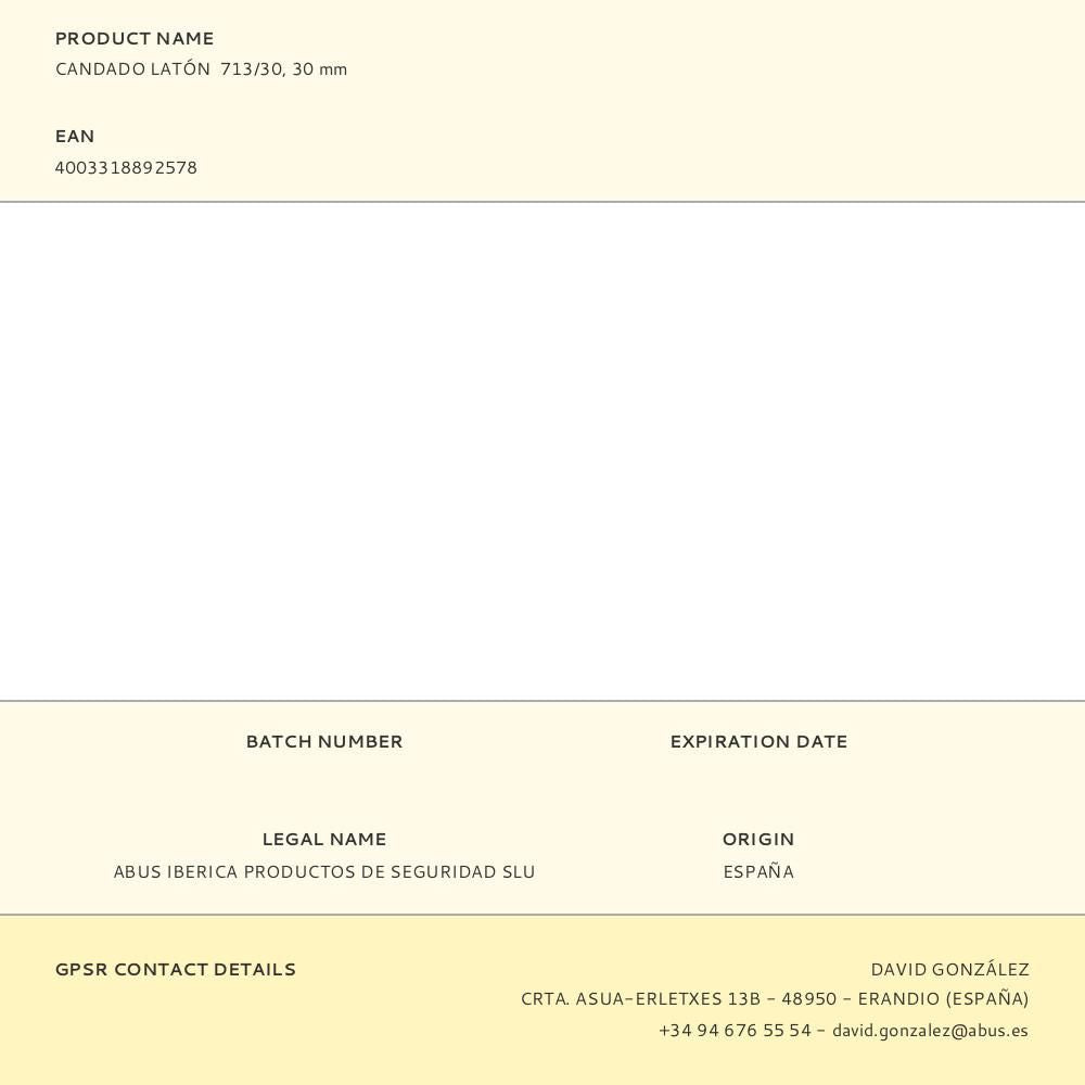 Candado latón 713/30, 30 mm