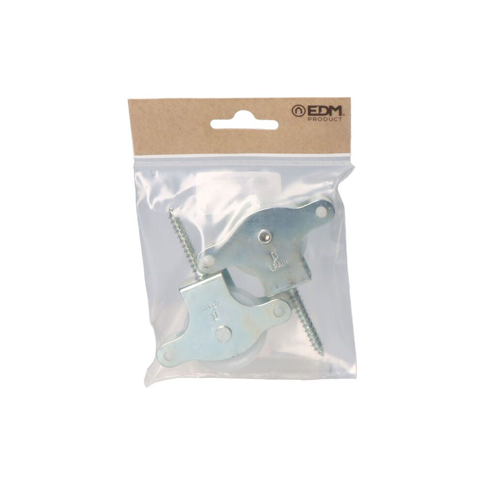 Pack 2 unid. polea nylon 40 mm tirafondo