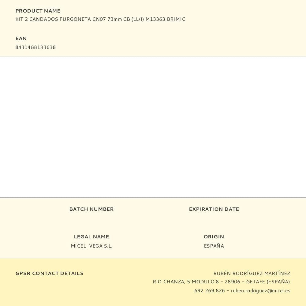 Kit 2 candados furgoneta cn07 73mm cb (ll/i) m13363 brimic