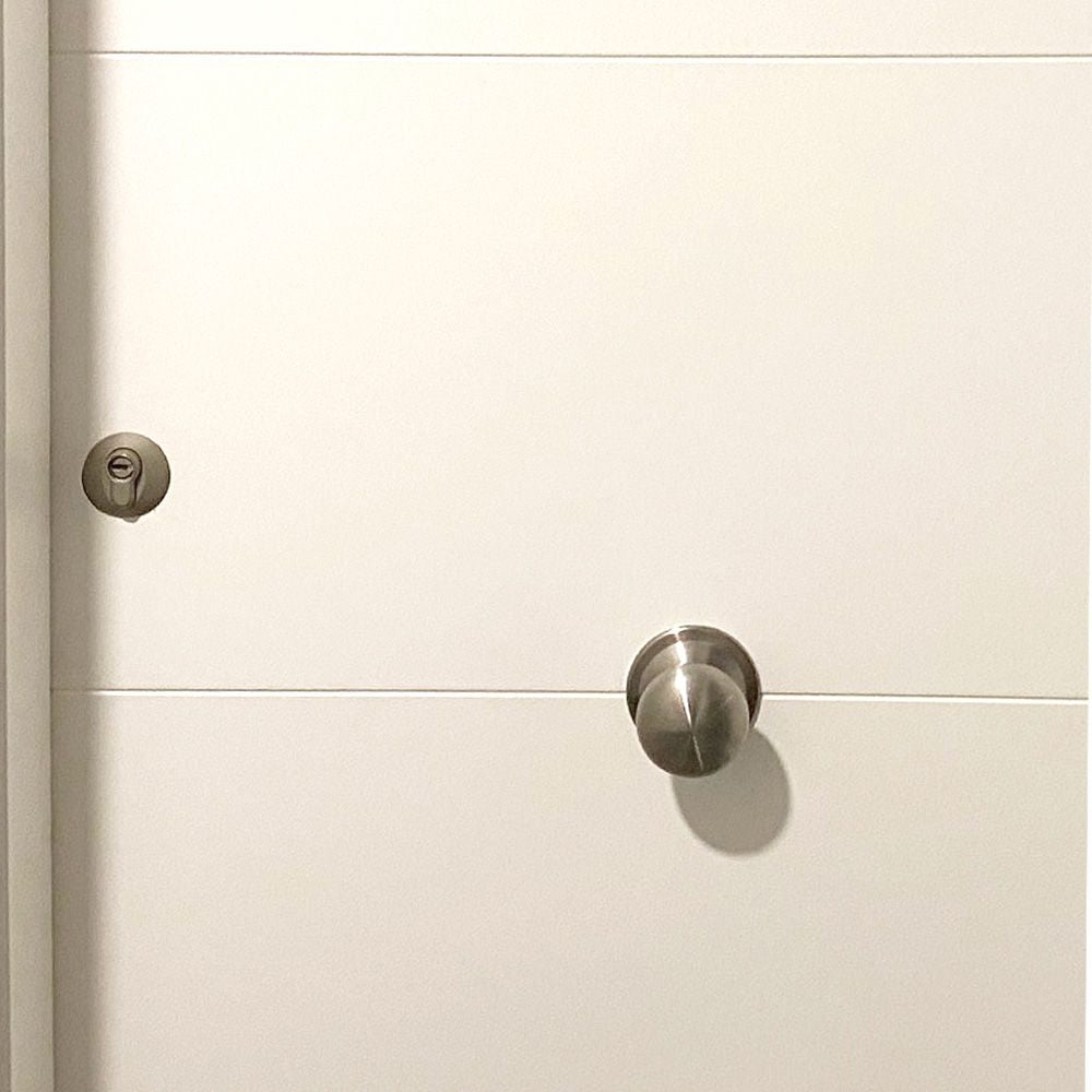 Pomo puerta, modelo pp01, de metal con acabado latón pulido, ø70 mm, blister