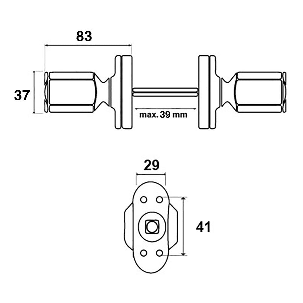 Pomo recuperable 6807 de aluminio negro