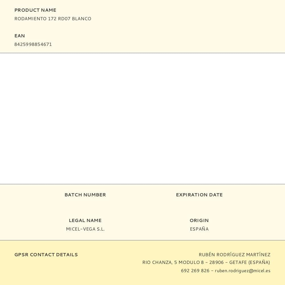 Rodamiento 172 rd07 blanco