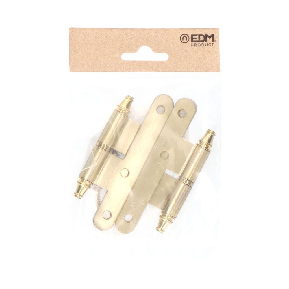 Pernio con remate pn03 izquierda 100x58mm latón satinado