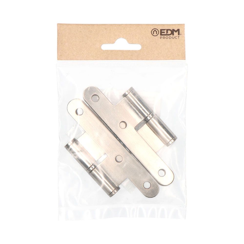 Pernio, sin remate, modelo pn07, izquierda, de acero con acabado en inox, 100 x 58 mm, 2 uds, blister
