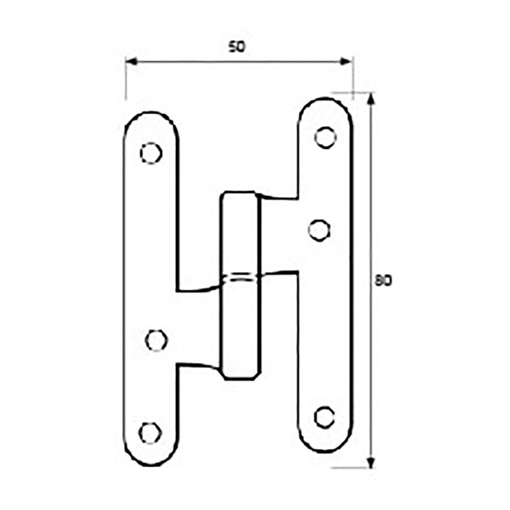 Pernio, sin remate, modelo pn07, izquierda, de acero con acabado en inox, 100 x 58 mm, 2 uds, blister