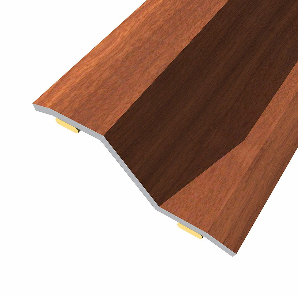Junta de acero para desnivel 8-14 mm, adhesiva, flooring, sapeli, 83 x 3,6 cm
