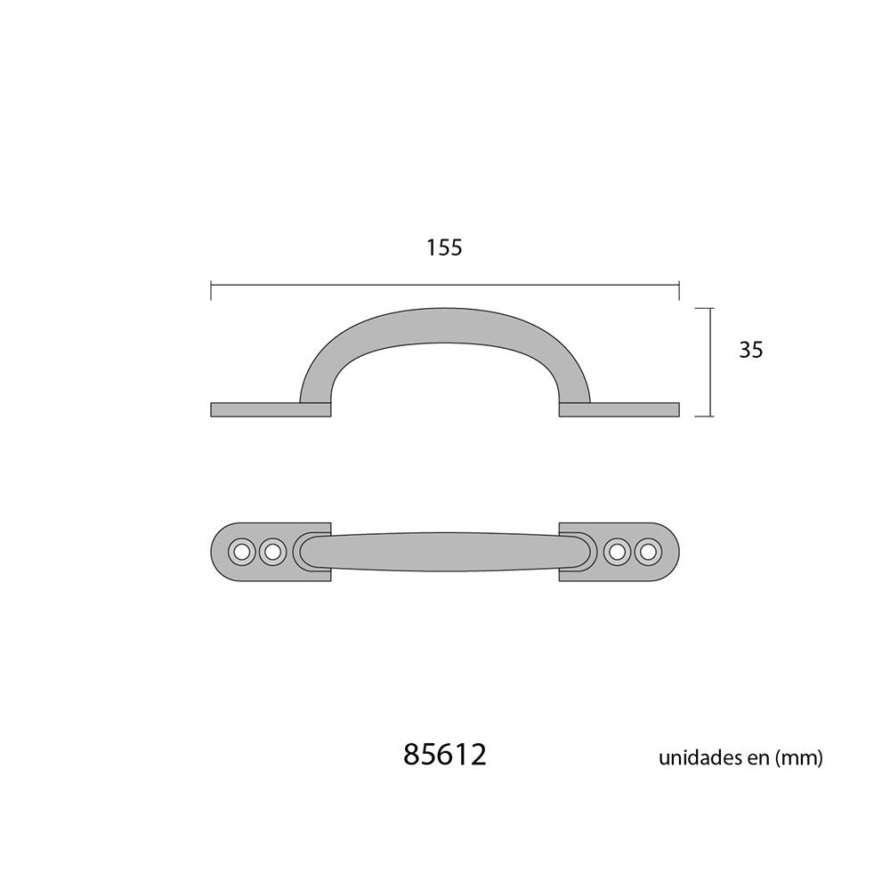 Tirador plano 155mm h° negro edm