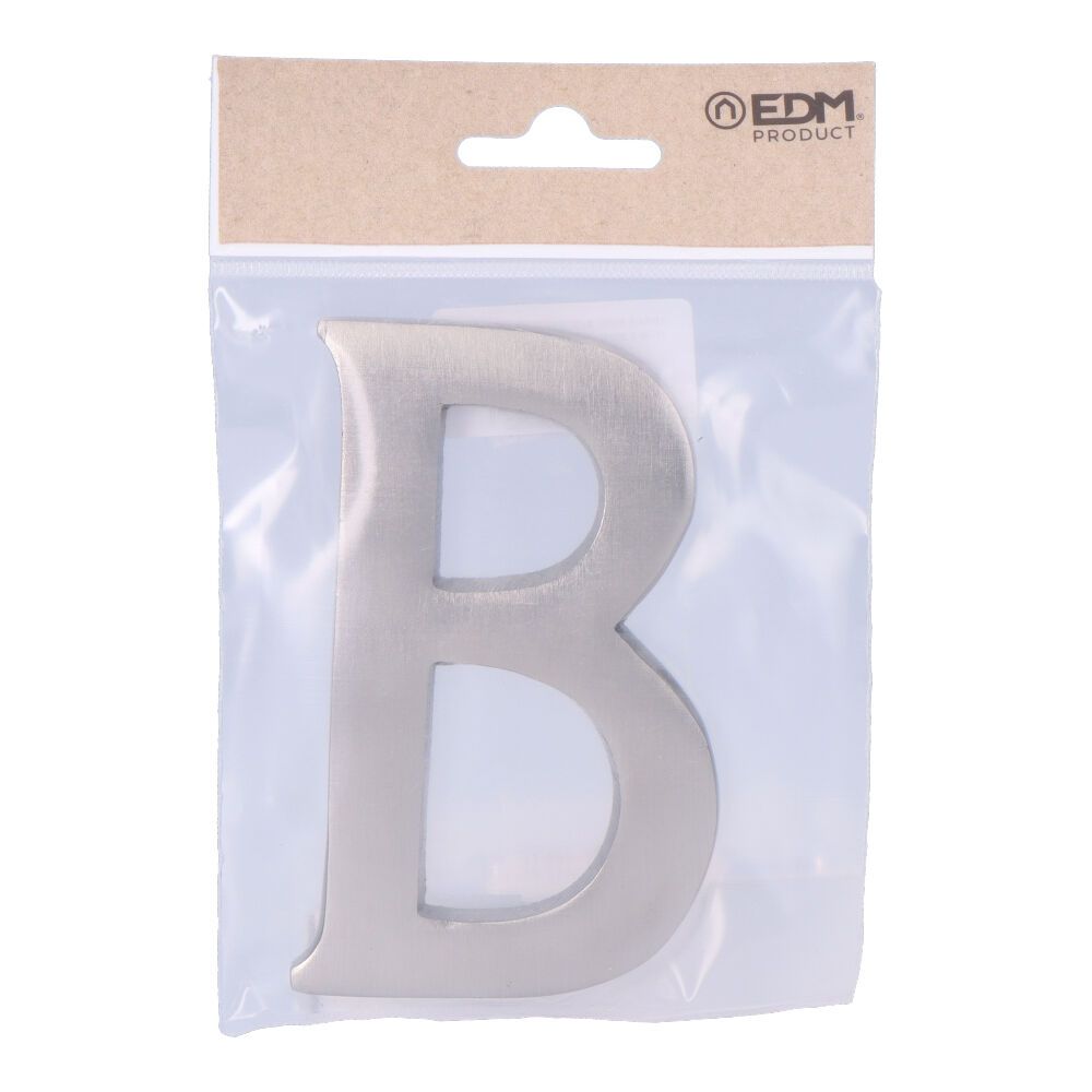 Letra b niquel mate 10cm fijación invisible edm